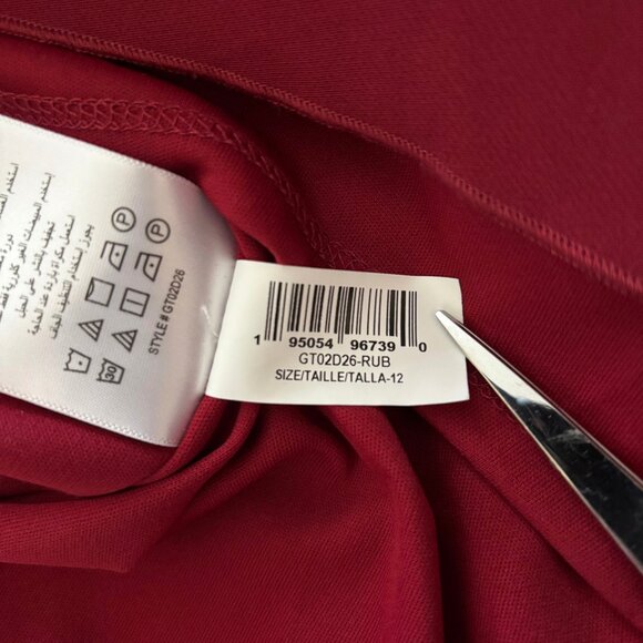 BCBGeneration Faux Wrap Burgundy Red Mini Dress Womens Size 12 Holiday Party - Picture 14 of 15